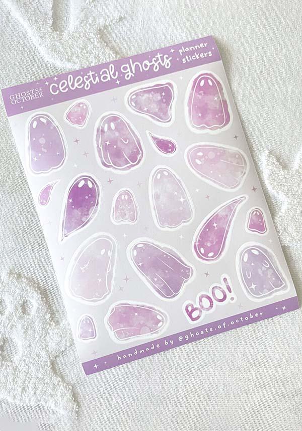 Celestial Ghosts [Lilac] | PLANNER STICKER - Beserk - all, apr23, celestial, christmas gift, christmas gifts, discountapp, fp, ghost, ghostsofoctober, gift, gift idea, gift ideas, gifts, GO00028, googleshopping, goth, gothic, gothic gifts, gothic homeware, gothic homewares, halloween homeware, halloween homewares, home, homeware, homewares, kawaii, kids gifts, lilac, office, office and stationery, purple, R200423, star, stars, stationary, stationery, sticker, sticker sheet, stickers, witchy