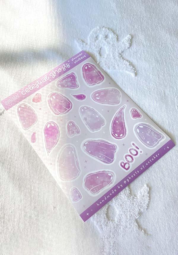 Celestial Ghosts [Lilac] | PLANNER STICKER - Beserk - all, apr23, celestial, christmas gift, christmas gifts, discountapp, fp, ghost, ghostsofoctober, gift, gift idea, gift ideas, gifts, GO00028, googleshopping, goth, gothic, gothic gifts, gothic homeware, gothic homewares, halloween homeware, halloween homewares, home, homeware, homewares, kawaii, kids gifts, lilac, office, office and stationery, purple, R200423, star, stars, stationary, stationery, sticker, sticker sheet, stickers, witchy