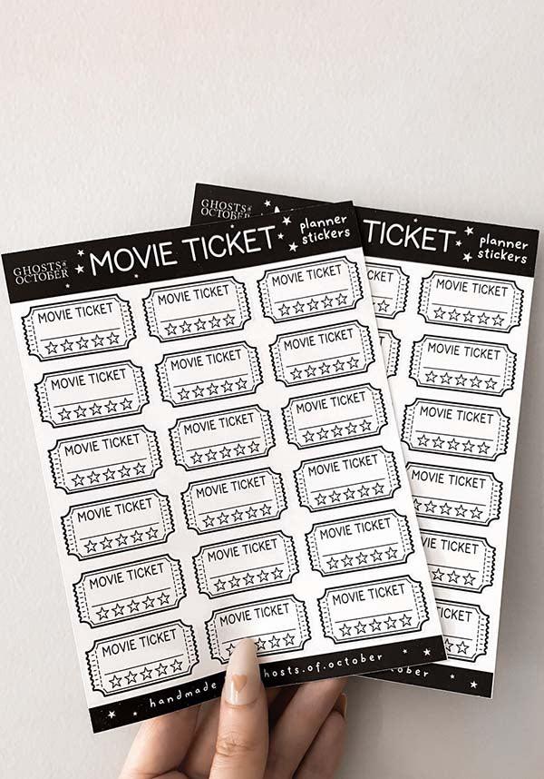 Movie Ticket | PLANNER STICKER - Beserk - all, apr23, black and white, christmas gift, christmas gifts, discountapp, fp, ghostsofoctober, gift, gift idea, gift ideas, gifts, GO00028, googleshopping, home, homeware, homewares, kids gifts, office, office and stationery, office homewares, R200423, stationary, stationery, sticker, sticker sheet, stickers