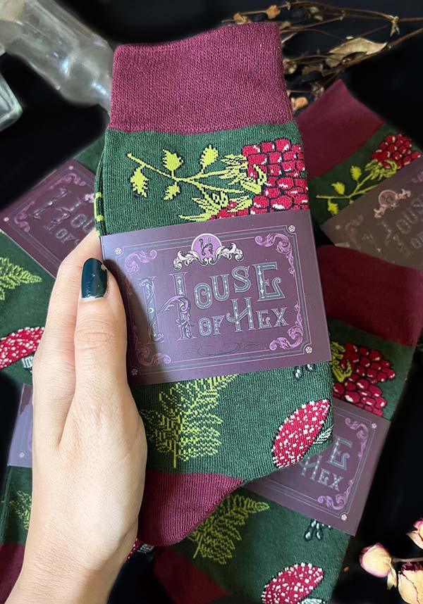 Forest Dweller | SOCKS - Beserk - all, all clothing, all ladies, all ladies clothing, clickfrenzy15-2023, clothing, cottagecore, crew socks, discountapp, flower, flowers, fp, gifts socks, googleshopping, goth, gothic, green, HH3580, hosiery and socks, ladies, ladies clothing, ladies socks, mar23, mothers day, mothersday, mothersdayplant, mushroom, mushrooms, plants, R020323, sock, socks, unisex, witchy