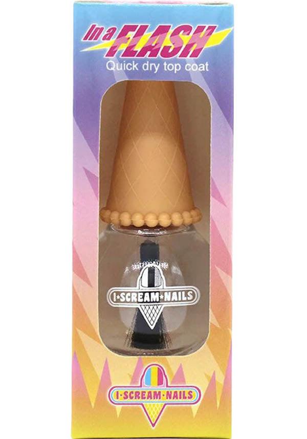 In A Flash | FAST DRY TOP COAT - Beserk - all, clear, clickfrenzy15-2023, cosmetics, cpgstinc, cruelty free, dec20, discountapp, fp, i scream nails, ice cream, ice cream nails, icecream, labelvegan, nail, nail polish, nail varnish, nails, polish, polishes, top coat, varnish, vegan