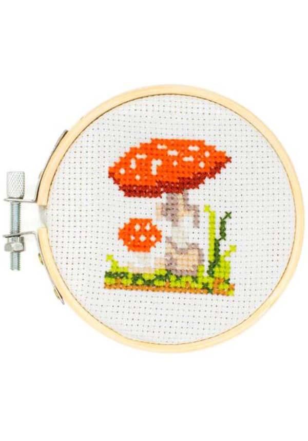 Mushroom | MINI CROSS STITCH EMBROIDERY KIT - Beserk - all, apr23, christmas gift, christmas gifts, cottagecore, cpgstinc, discountapp, embroidery, fp, gift, gift idea, gift ideas, gifts, googleshopping, goth, gothic, gothic gifts, isalbi, isgift, ISINV1152976, mothers day, mothersday, mushroom, mushrooms, novelty, R150423