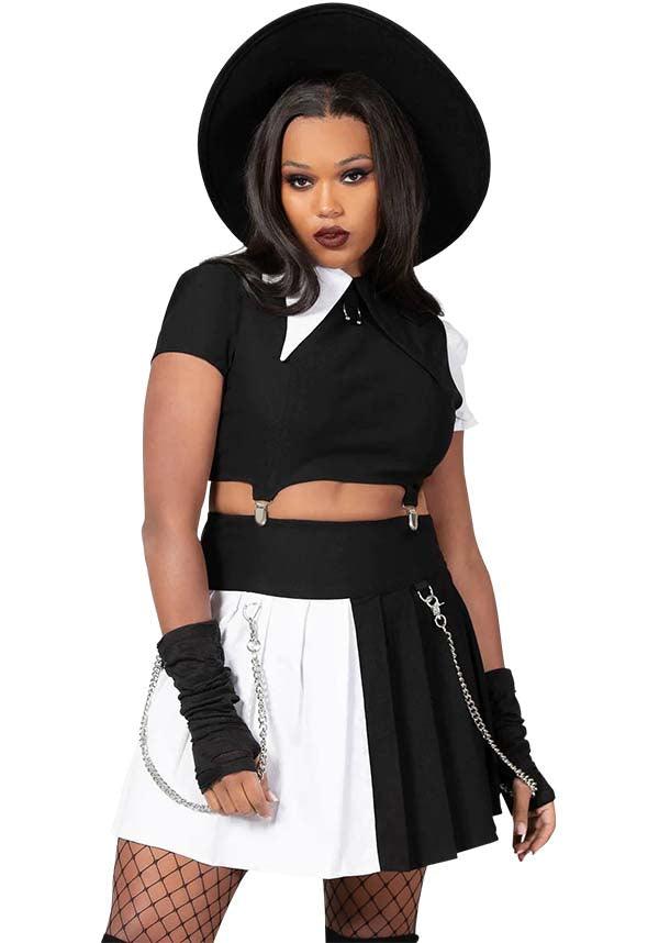 Hels Harlequin | MINI SKIRT - Beserk - all, all clothing, all ladies, all ladies clothing, anime skirt, black and white, chain, chains, clickfrenzy15-2023, clothing, discountapp, egirl, egirleboy, feb23, fp, googleshopping, goth, gothic, kill star, killstar, killstarsaleapril, KS1069192, ladies, ladies clothing, ladies skirt, metal, pleated, R140223, short skirt, skater skirt, skirt, skirts, womens skirt