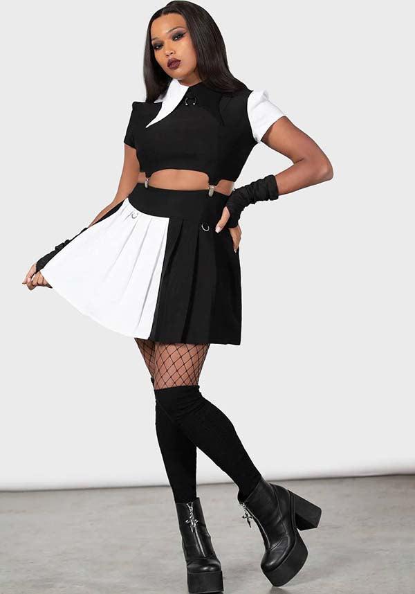 Hels Harlequin | MINI SKIRT - Beserk - all, all clothing, all ladies, all ladies clothing, anime skirt, black and white, chain, chains, clickfrenzy15-2023, clothing, discountapp, egirl, egirleboy, feb23, fp, googleshopping, goth, gothic, kill star, killstar, killstarsaleapril, KS1069192, ladies, ladies clothing, ladies skirt, metal, pleated, R140223, short skirt, skater skirt, skirt, skirts, womens skirt