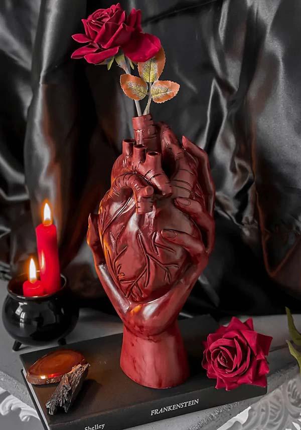 Hold My Heart | VASE"^ - Beserk - all, backorder, christmas gift, christmas gifts, clickfrenzy15-2023, discountapp, fp, gift, gift idea, gift ideas, gifts, googleshopping, goth, goth homeware, goth homewares, gothic, gothic gifts, gothic homeware, gothic homewares, hand, heart, home, homeware, homewares, kill star, killstar, KS1065318, mar23, R190323, red, red heart, valentines, valentines day, valentines gifts, vase