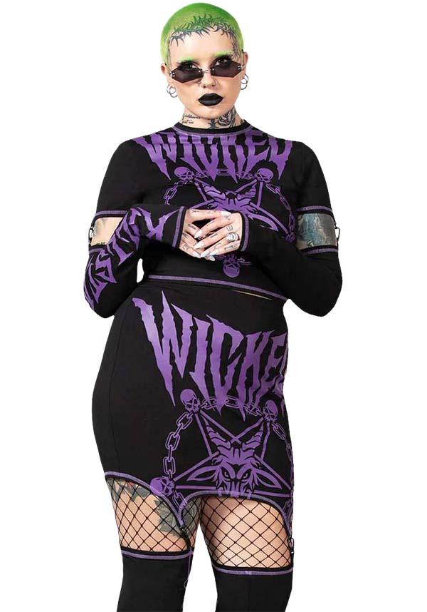 Martyr | SUSPENDER SKIRT* - Beserk - all, all clothing, all ladies clothing, baphomet, black, clickfrenzy15-2023, clothing, discountapp, eofy2023, eofy2023killstar30, feb23, flared, flares, googleshopping, goth, gothic, kill star, killstar, killstarsaleapril, KS1065314, ladies clothing, ladies skirt, leg warmers, pentacle, plus size, purple, R100223, sale, short skirt, skirt, skirts, skull, skulls, suspender, womens skirt