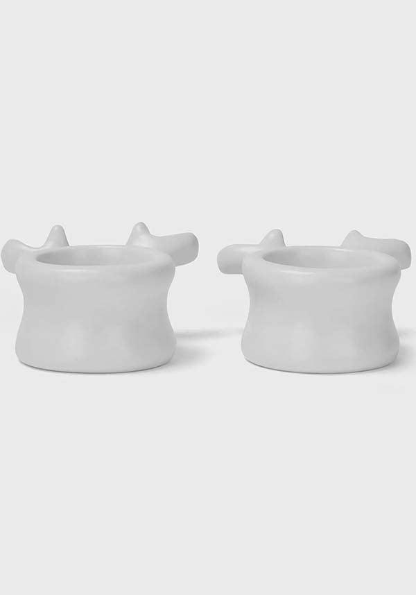 Ossuary | TEALIGHT HOLDER [SET OF 2]" - Beserk - all, apr23, candle holder, christmas gift, christmas gifts, discountapp, fp, gift, gift idea, gift ideas, gifts, googleshopping, goth, goth homeware, goth homewares, gothic, gothic gifts, gothic homeware, gothic homewares, halloween homeware, halloween homewares, homeware, homewares, killstar, KS1071044, mens gift, mens gifts, mens valentines gifts, R230423, spine, valentines gifts, white