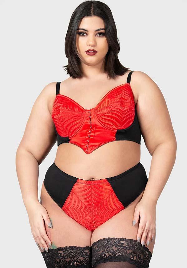 Scarlet Webutant Bullet | BRA - Beserk - all, all ladies, all ladies clothing, bra, bralet, bralette, clickfrenzy15-2023, discountapp, fp, googleshopping, goth, gothic, harness bra, kink, kinky, KS1085477, ladies, ladies clothing, ladies top, ladies underwear, lingerie, mar23, pinup, plus, plus size, R260323, red, red and black, retro, rockabilly, sexy, spider web, spiderweb, spiderwebs, valentine, valentines, valentines day, valentines gifts