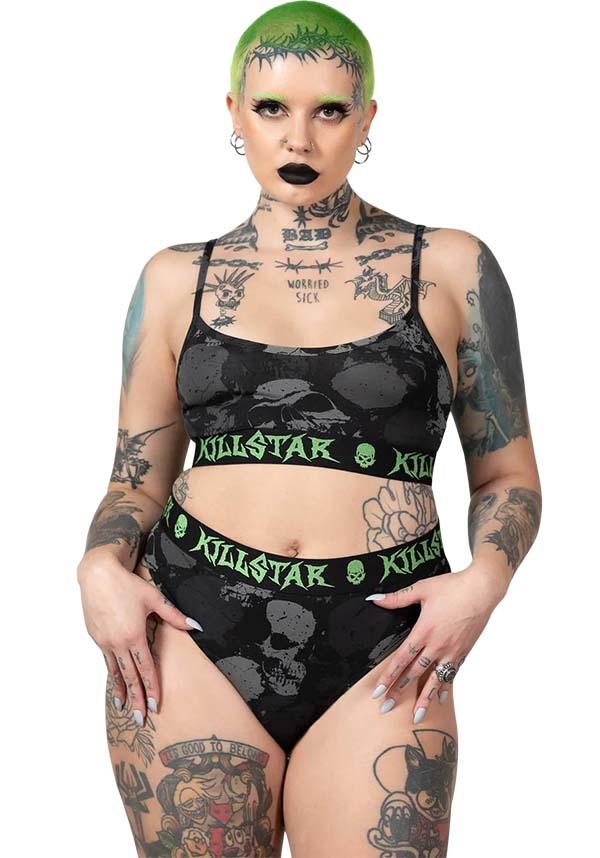 Tzompantli | CROP TOP - Beserk - active wear, activewear, adjustable strap, all, all clothing, all ladies clothing, clickfrenzy15-2023, clothing, crop, crop top, cropped, cropped top, croptop, discountapp, feb23, fp, googleshopping, goth, gothic, gray, grey, kill star, killstar, killstarsaleapril, KS1065314, ladies clothing, ladies crop, ladies crop top, ladies top, plus size, R100223, skull, skulll, skulls, sports wear, sportswear, top, tops, womens crop, womens crop tops, womens top