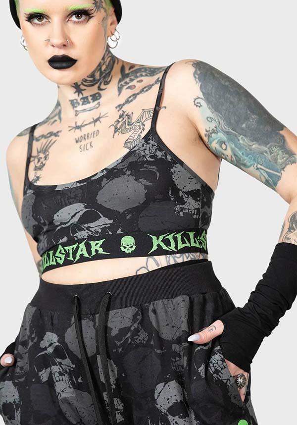 Tzompantli | CROP TOP - Beserk - active wear, activewear, adjustable strap, all, all clothing, all ladies clothing, clickfrenzy15-2023, clothing, crop, crop top, cropped, cropped top, croptop, discountapp, feb23, fp, googleshopping, goth, gothic, gray, grey, kill star, killstar, killstarsaleapril, KS1065314, ladies clothing, ladies crop, ladies crop top, ladies top, plus size, R100223, skull, skulll, skulls, sports wear, sportswear, top, tops, womens crop, womens crop tops, womens top