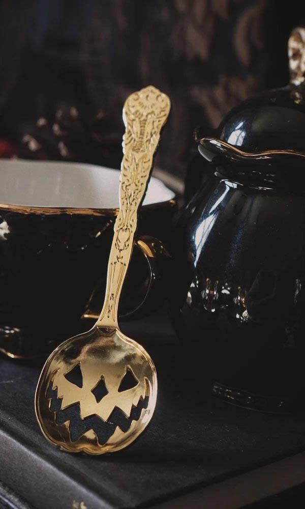Haunted Hallows [Gold] | TEA SPOON* - Beserk - all, aug21, christmas gift, clickfrenzy15-2023, discountapp, eofy2023, eofy2023thur22-30, exclusive, gift, gift idea, gifts, gold, goth, gothic, gothic gifts, gothic homewares, halloween, halloween homeware, home, homeware, homewares, IMG2023, jack o lantern, jackolantern, kitchen, labelexclusive, lively ghosts, mothersday, mothersdaycosy, pumpkin, R010821, sale, spoon, teaspoon, utensil, winter, winter homewares