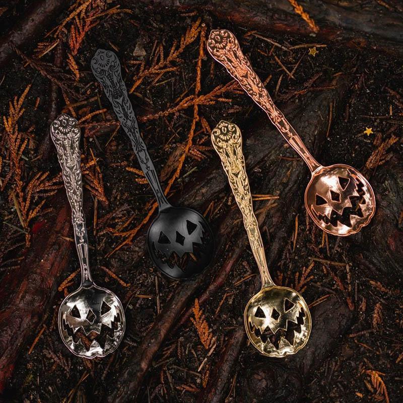 Haunted Hallows [Gold] | TEA SPOON* - Beserk - all, aug21, christmas gift, clickfrenzy15-2023, discountapp, eofy2023, eofy2023thur22-30, exclusive, gift, gift idea, gifts, gold, goth, gothic, gothic gifts, gothic homewares, halloween, halloween homeware, home, homeware, homewares, IMG2023, jack o lantern, jackolantern, kitchen, labelexclusive, lively ghosts, mothersday, mothersdaycosy, pumpkin, R010821, sale, spoon, teaspoon, utensil, winter, winter homewares