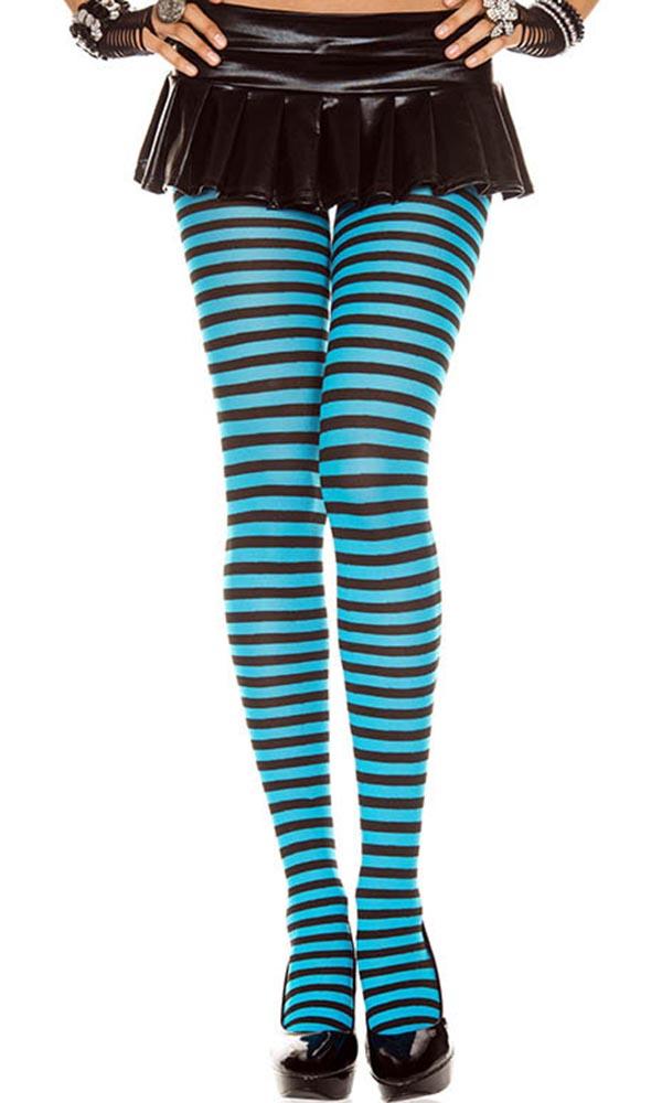 Striped [Black/Turquoise] | TIGHTS at $12.95 only from Beserk