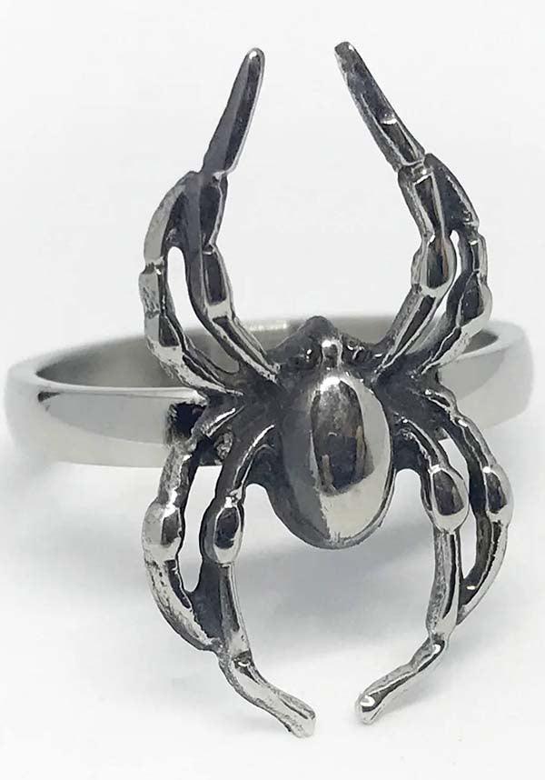 Orb Weaver | RING - Beserk - accessories, all, christmas gift, christmas gifts, clickfrenzy15-2023, discountapp, feb23, fp, gift, gift idea, gift ideas, gifts, googleshopping, goth, gothic, gothic accessories, gothic gifts, jewellery, jewelry, ladies accessories, mothers day, mothersday, MYSD467, mysticumluna, R260223, ring, rings, silver, spider, valentine, valentines, valentines day, valentines gifts, witchy