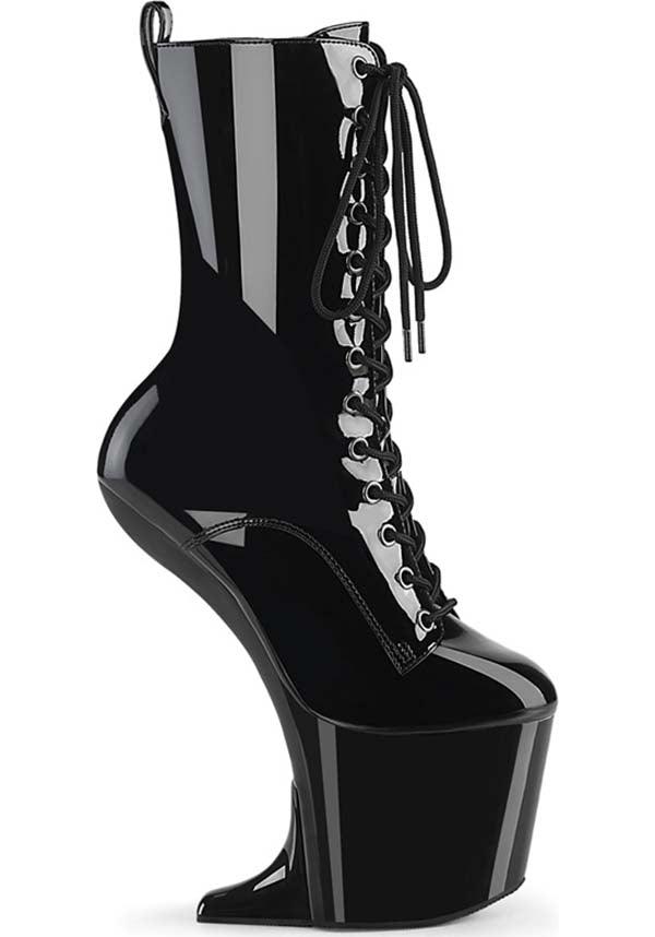CRAZE-1040 [Black Patent] | PLATFORM BOOTS [PREORDER] - Beserk - all, ankle boots, apr23, black, boot, boots, boots [preorder], clickfrenzy15-2023, discountapp, fetish, fp, googleshopping, heelless, heels [preorder], labelpreorder, ladies shoes, patent, platform boots, ppo, preorder, shoe, shoes, vegan