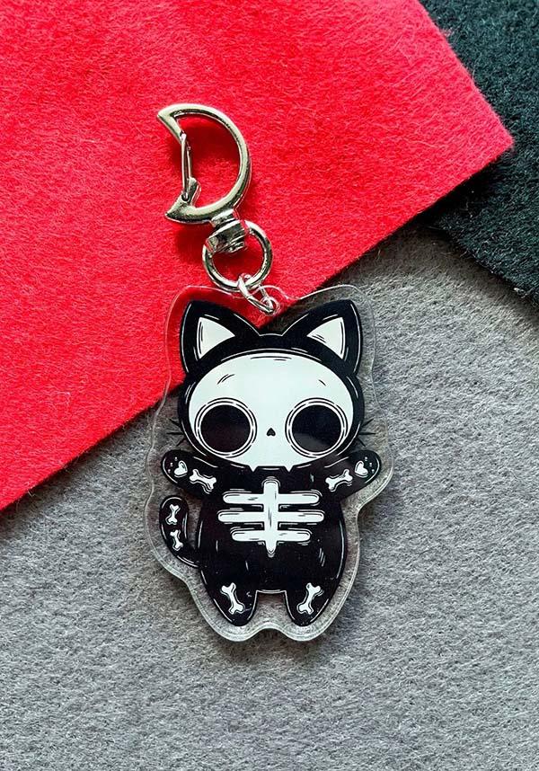 Omen | KEYCHAIN - Beserk - accessories, all, black, black and white, cat, cat skull, cats, christmas gift, christmas gifts, clickfrenzy15-2023, cpgstinc, crescent moon, discountapp, feb23, fp, gift, gift idea, gift ideas, gifts, googleshopping, goth, gothic, gothic accessories, gothic gifts, key, key chain, key charm, key ring, keychain, keyring, keys, ladies accessories, moon, moon phase, pumpkin art, PV018, pvmpkin art, R120223, skeleton, skull, skull and bone, skull and bones, skulls