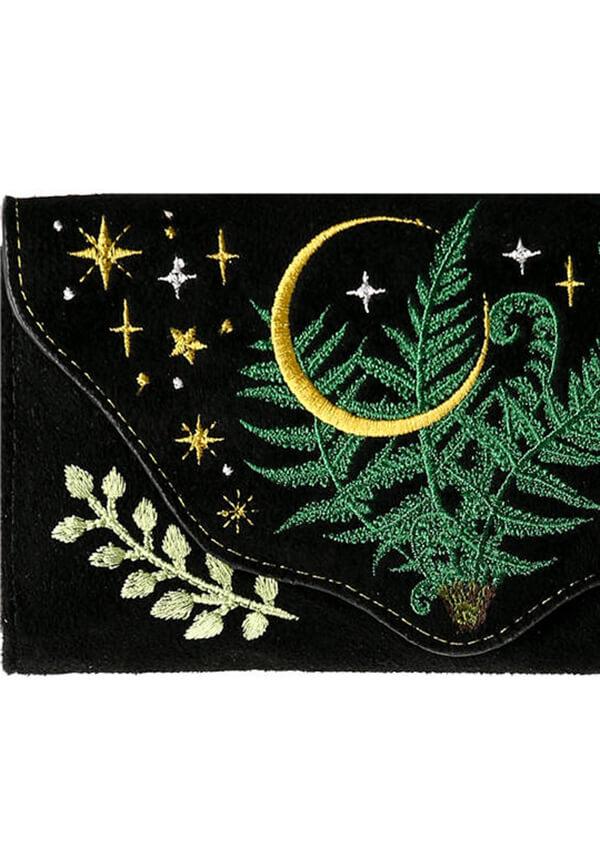 Herbal | WALLET - Beserk - all, apr23, clickfrenzy15-2023, crescent moon, discountapp, fern, fp, googleshopping, goth, gothic, handbags and purses, labelvegan, moon, moon phase, mothersdayplant, plant, purse, R020423, restyle, RS218094, star, stars, suede, vegan, wallet, wallets, wallets and purse, wallets and purses, witchy