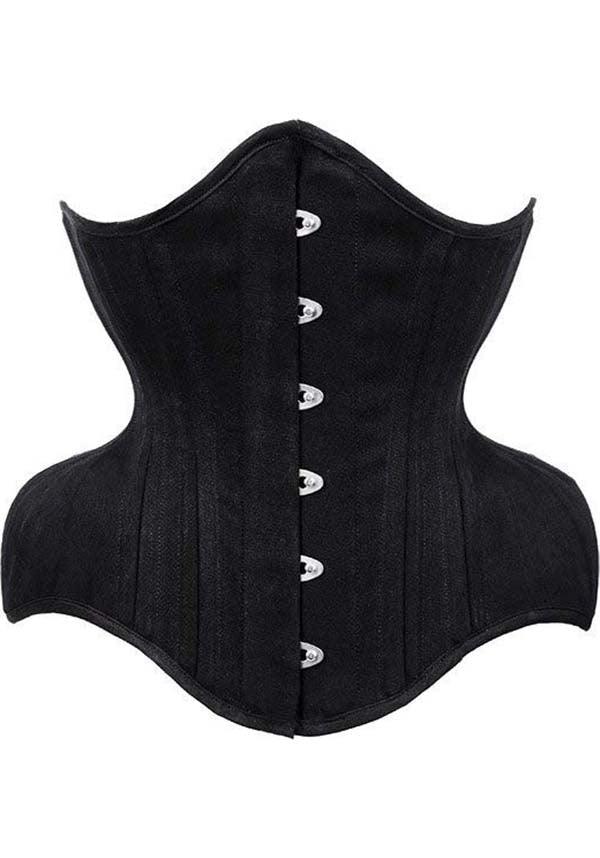 Wide Hips [Matte Black] | UNDERBUST CORSET - Beserk - accessories, all, all ladies, all ladies clothing, black, burlesque, clickfrenzy15-2023, clothing, corset, dark academia, discountapp, formal, formal wear, fp, goth, gothic, gothic accessories, halloween clothing, ladies, ladies accessories, ladies clothing, mar23, medieval, pricematchedsg, R190323, renaissance, repriced030523, restyle, RS216523
