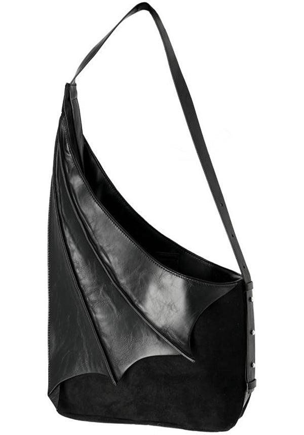 Winged | HOBO BAG - Beserk - accessories, all, all ladies, apr23, bag, bags, bat wing, bat wings, batwing, batwings, black, clickfrenzy15-2023, discountapp, fp, googleshopping, goth, gothic, gothic accessories, gothic bag, hand bag, handbag, handbags, handbags and purses, labelvegan, ladies, ladies accessories, mens accessories, R020423, RS218094, suede, vegan