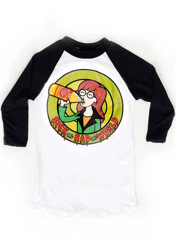 Daria | BASEBALL T-SHIRT - Beserk - all, all ladies, all ladies clothing, apr23, cartoon, daria, discountapp, fp, girls top, googleshopping, goth, goth shirt, goth tshirt, gothic, ladies, ladies clothing, ladies shirt, ladies tee, ladies top, ladies tops, ladies tshirt, long sleeve top, mens top, mens tops, plus size, R200423, tees and tops, top, tops, tshirts and tops, VE1118, winter, winter clothing, winter wear, women, womens, womens top