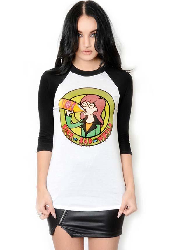 Daria | BASEBALL T-SHIRT - Beserk - all, all ladies, all ladies clothing, apr23, cartoon, daria, discountapp, fp, girls top, googleshopping, goth, goth shirt, goth tshirt, gothic, ladies, ladies clothing, ladies shirt, ladies tee, ladies top, ladies tops, ladies tshirt, long sleeve top, mens top, mens tops, plus size, R200423, tees and tops, top, tops, tshirts and tops, VE1118, winter, winter clothing, winter wear, women, womens, womens top