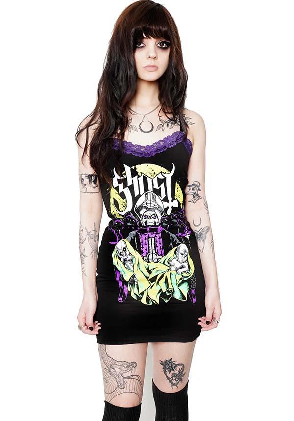 Ghost Purple | LACE STRAP DRESS - Beserk - all, all ladies, all ladies clothing, apr23, clothing, discountapp, dress, dresses, fp, ghost, girls dress, girls dresses, googleshopping, goth, goth summer clothing, gothic, ladies, ladies clothing, ladies dress, ladies dresses, licensed, mini dress, mini dresses, plus, plus size, R200423, short dress, short dresses, summer clothing, VE1118, womens dress, womens dresses